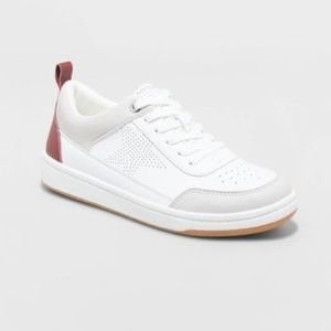Women's White and Pink Rena Sneakers - Universal Thread